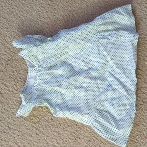 Baby Gap White & Green Polka Dot Ruffle Sleeve Tunic Cotton Shirt Size 12-18 M